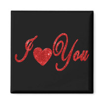 I Love You! - Square Magnet