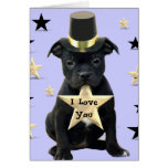 I Love You Staffordshire Bull Terrier card