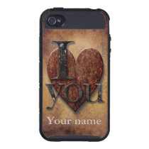 I Love You Steampunk Valentine iPhone 4 Case