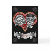 I Love You Sugar Skull Cards - Add your own text