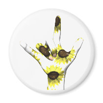 I Love You Sunflower Button magnets by Bigboy20769 I Love You Sunflower Button magnets