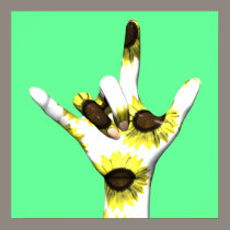 I Love You Sunflower Poster posters