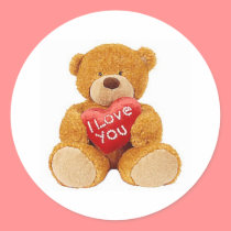 I Love You teddy bear stickers