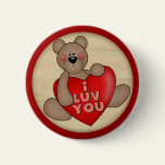 I Love You Teddy Bear T-shirts and Gifts Pins
