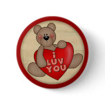 I Love You Teddy Bear T-shirts and Gifts buttons