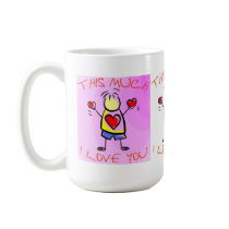 I Love You This Much (8) Blue and Pink mugs