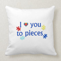 I Love You To Pieces Autism Puzzle Piece Pillow