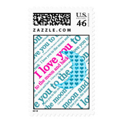 I Love You to the Moon and Back Mothers Day Gifts Postage Stamps