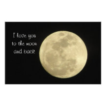 I love you to the moon and back stationary custom stationery