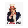 I Love You - Uncle Sam Style Valentine Postcard