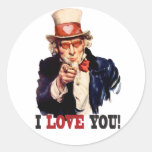 I Love You - Uncle Sam Style Valentine Sticker