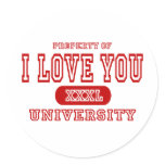 I Love You University Stickers