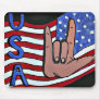 "I Love you USA" ASL Deaf Sign Language Mouse Pad
