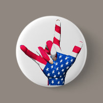 I Love You USA Flag Button
