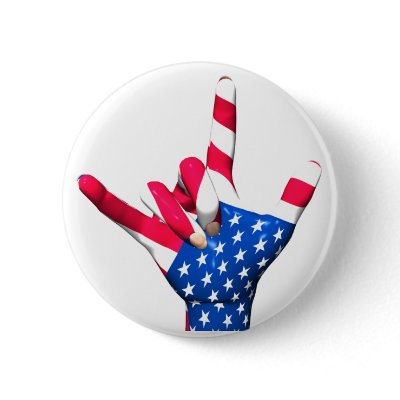 I Love You USA Flag Button by Bigboy20769