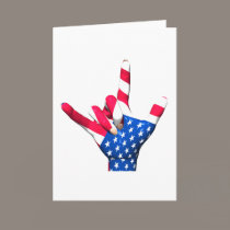 I Love You USA Flag Card