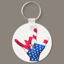 I Love You USA Flag Keychain