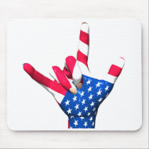 I Love You USA Flag Mousepad