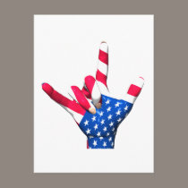 I Love You USA Flag Postcard