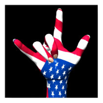 I Love You USA Flag Poster posters