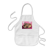 I love you valentine two bunny rabbits aprons