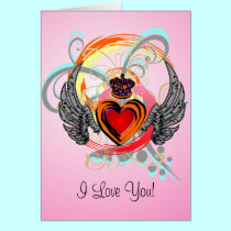 "I Love You" Winged Heart Card cards