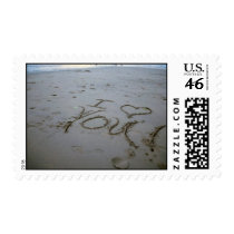 I Love You Written In Sand postage by malibuitalian I Love You Written In Sand postage