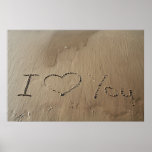 I love you written in the sand posters