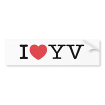 I Love YV Bumper Sticker bumper stickers by lizardkg I Love YV Bumper Sticker bumper stickers