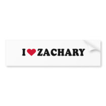 I LOVE ZACHARY bumper stickers