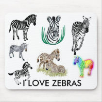 I Love Zebras Mousepad by SupSuckaItsTiffany I Love Zebras Mousepad