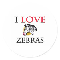 I Love Zebras stickers