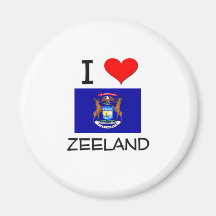 I Love Zeeland Michigan Refrigerator Magnet