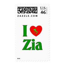 I Love Zia Postage Stamps
