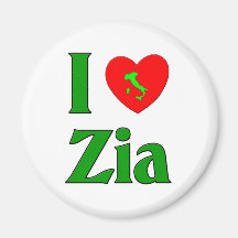 I Love Zia Refrigerator Magnet