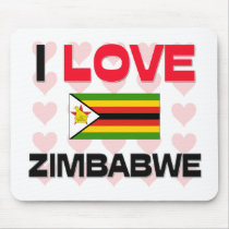 I Love Zimbabwe mousepads