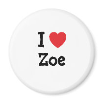 I love Zoe heart T-Shirt magnets