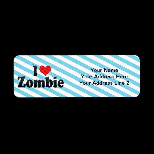 I Love Zombie Return Address Labels