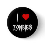 I Love Zombies Button