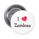 I Love Zombies Button