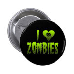 I Love Zombies buttons