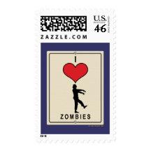 I Love Zombies Postage Stamp