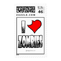 I Love Zombies Postage Stamps
