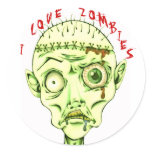 I love zombies round sticker