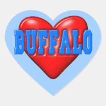 I LoveBuffalo Heart Stickers