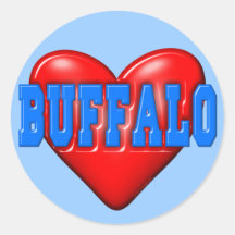I LoveBuffalo Round Sticker