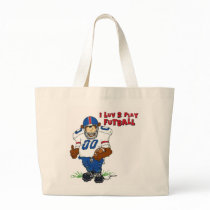 I Luv 2 Play Futball Bear bags