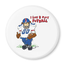 I Luv 2 Play Futball Bear magnets