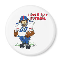 I Luv 2 Play Futball Bear magnets