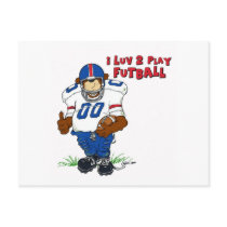 I Luv 2 Play Futball Bear postcards